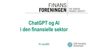 ChatGPT og AI i den finansielle sektor